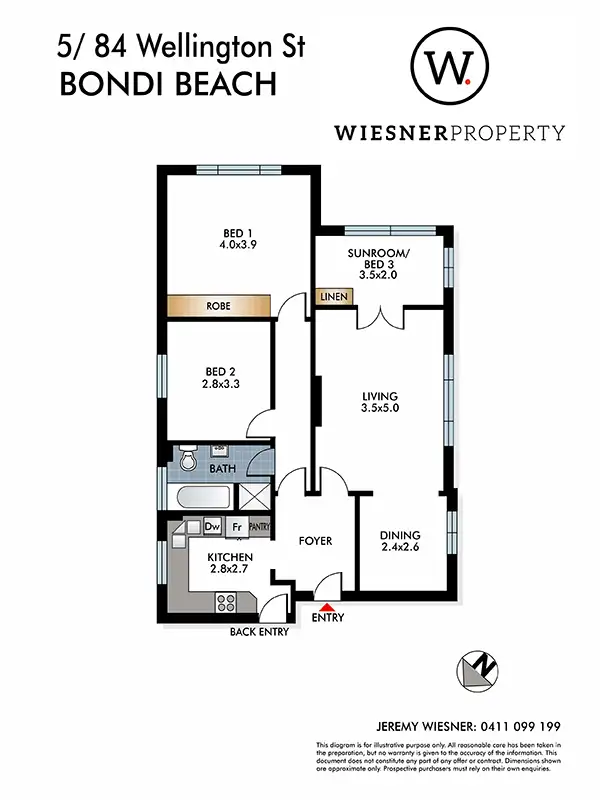Floorplan of Homely apartment listing, Unit 5/84 Wellington St, Bondi Beach NSW 2026