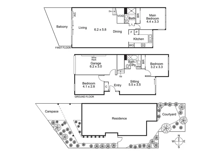 Floorplan of Homely townhouse listing, 30 Orlando St, Hampton VIC 3188