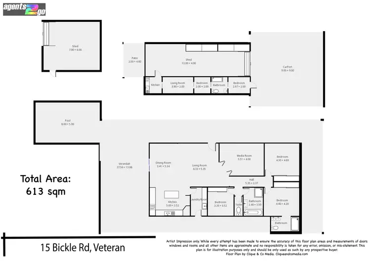 Floorplan of Homely house listing, 15 Bickle Rd, Veteran QLD 4570