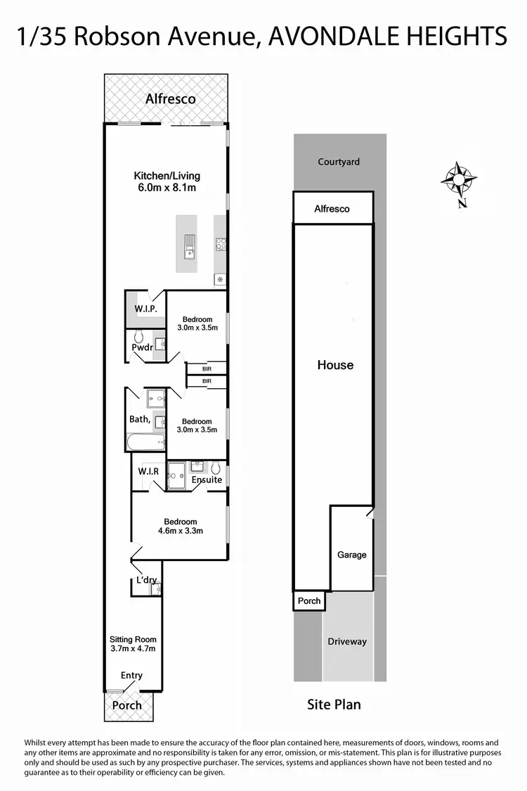 Floorplan of Homely unit listing, 1/35 Robson Avenue, Avondale Heights VIC 3034