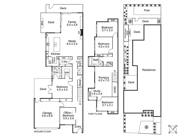 Floorplan of Homely townhouse listing, 1B Vincent St, Sandringham VIC 3191