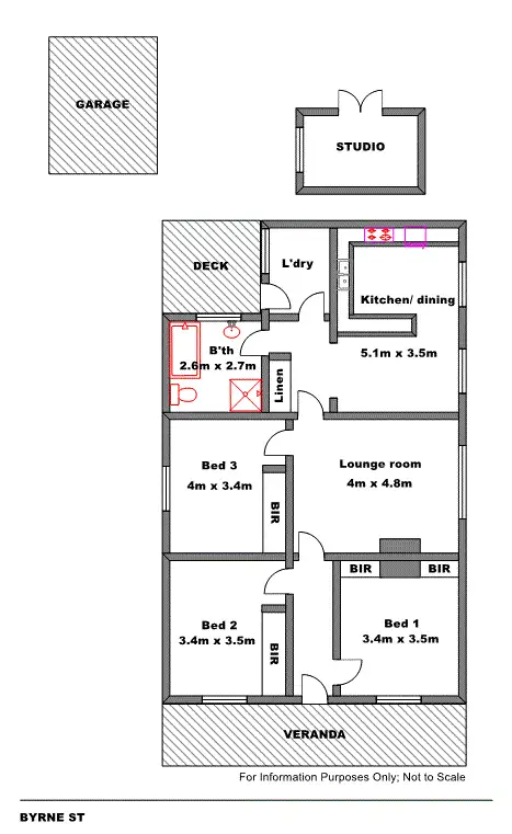 Floorplan of Homely house listing, 38 Byrne St, Benalla VIC 3672