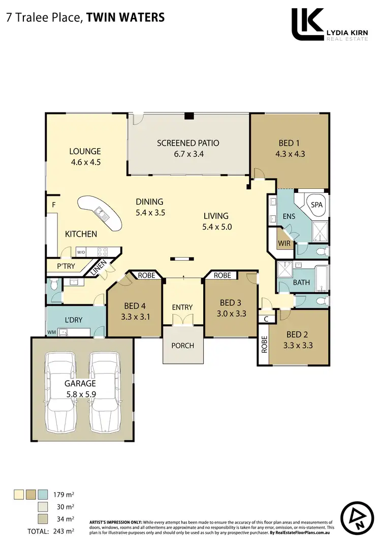 Floorplan of Homely house listing, 7 Tralee Pl, Twin Waters QLD 4564