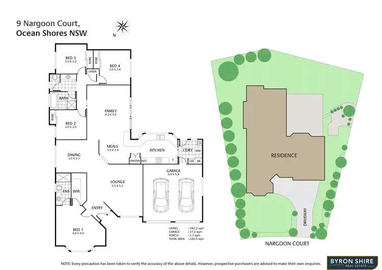 Floorplan of Homely house listing, 9 Nargoon Ct, Ocean Shores NSW 2483