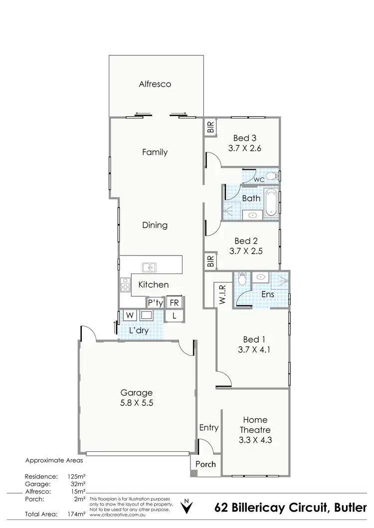 Floorplan of Homely house listing, 62 Billericay Cct, Butler WA 6036