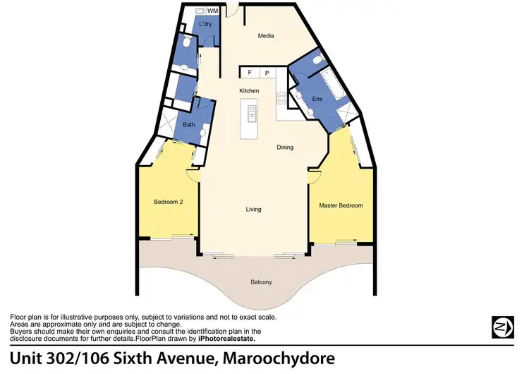 Floorplan of Homely unit listing, Unit 302/106 Sixth Ave, Maroochydore QLD 4558