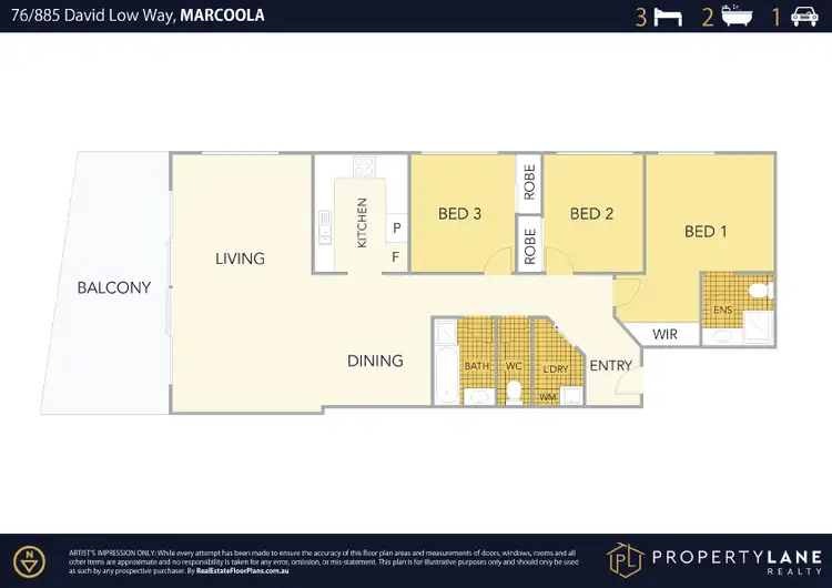 Floorplan of Homely apartment listing, Unit 76/885 David Low Way, Marcoola QLD 4564