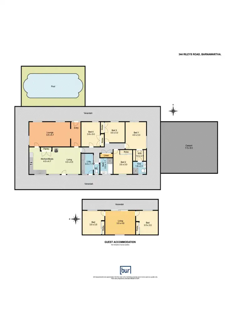 Floorplan of Homely rural property listing, 344 Rileys Rd, Barnawartha VIC 3688