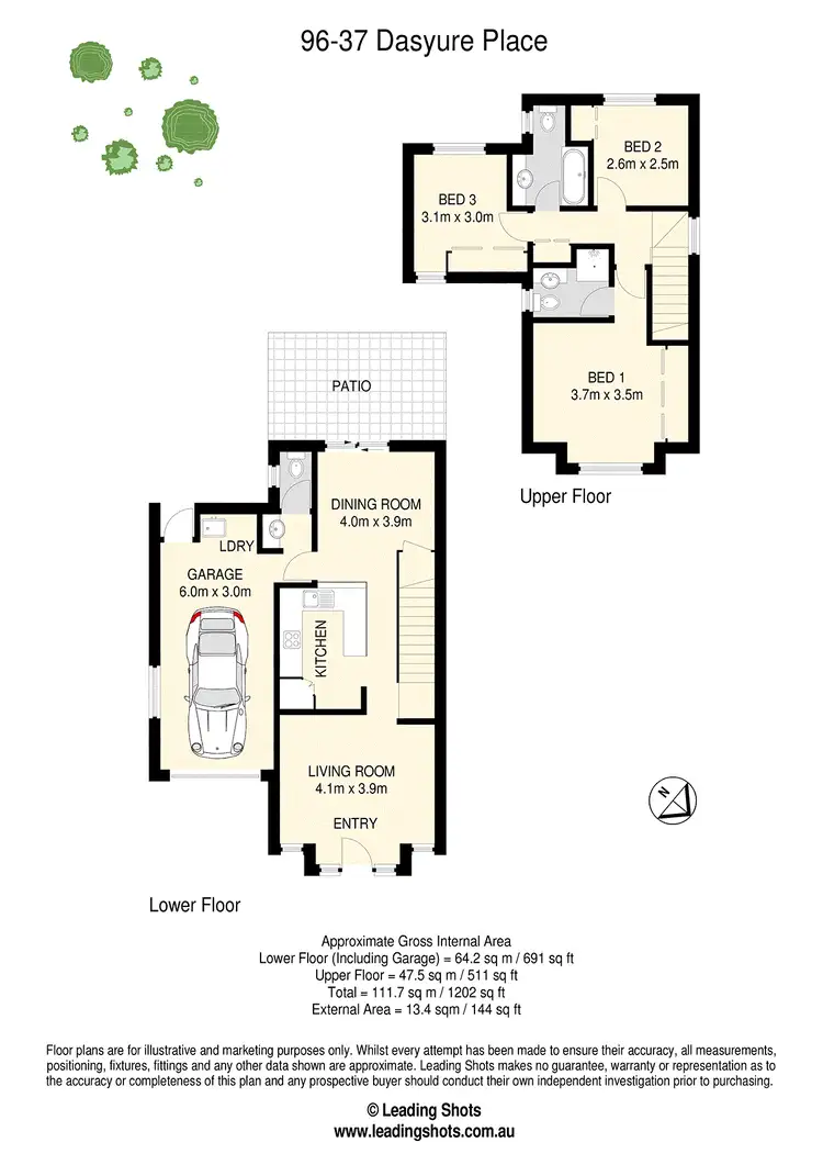 Floorplan of Homely townhouse listing, Unit 96/37 Dasyure Pl, Wynnum West QLD 4178
