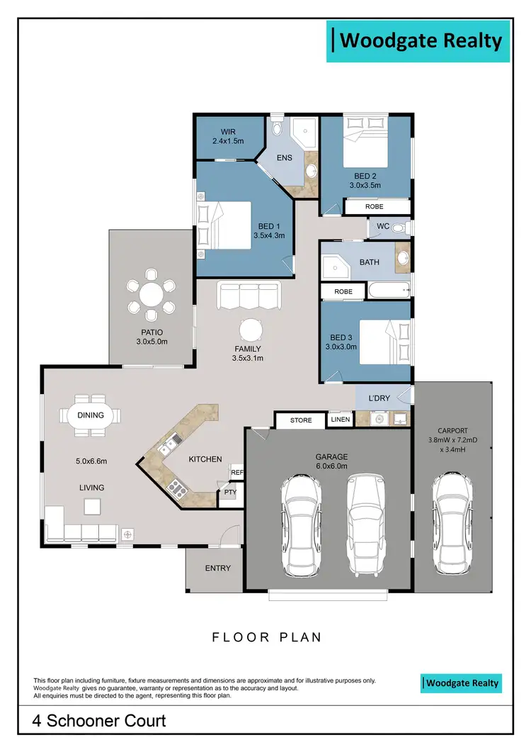 Floorplan of Homely house listing, 4 Schooner Ct, Woodgate QLD 4660