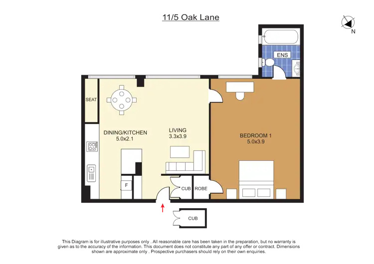 Floorplan of Homely apartment listing, Unit 11/5 Oak Lane, Potts Point NSW 2011