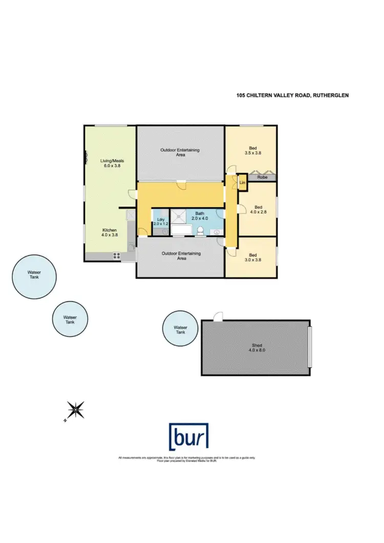 Floorplan of Homely house listing, 105 Chiltern Valley Rd, Rutherglen VIC 3685