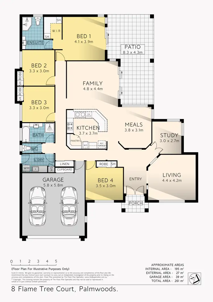Floorplan of Homely house listing, 8 Flame Tree Ct, Palmwoods QLD 4555