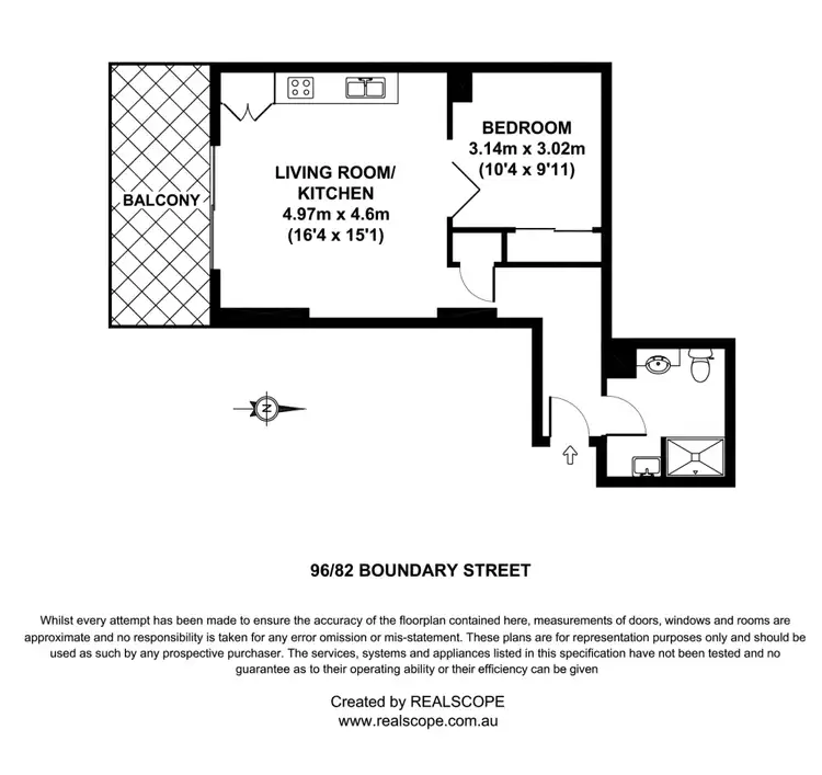Floorplan of Homely apartment listing, 96/82 Boundary St, Brisbane City QLD 4000