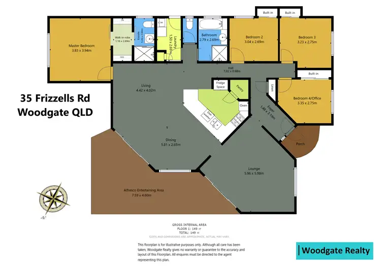 Floorplan of Homely house listing, 35 Frizzells Rd, Woodgate QLD 4660