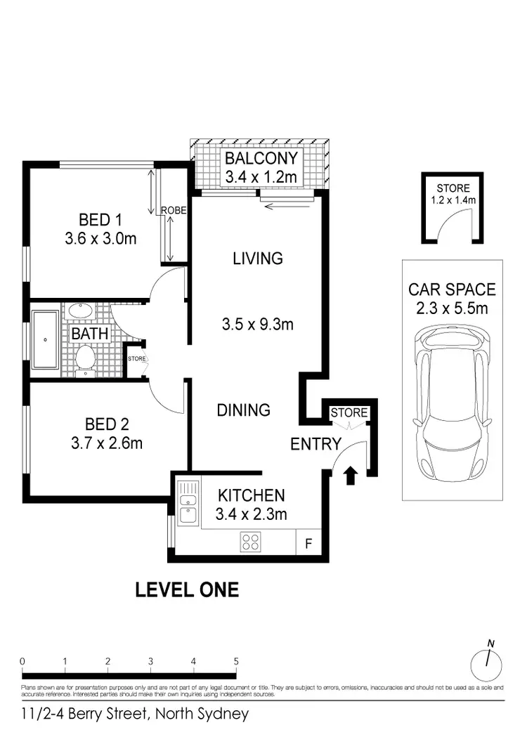 Floorplan of Homely apartment listing, Unit 11/2-4 Berry St, North Sydney NSW 2060