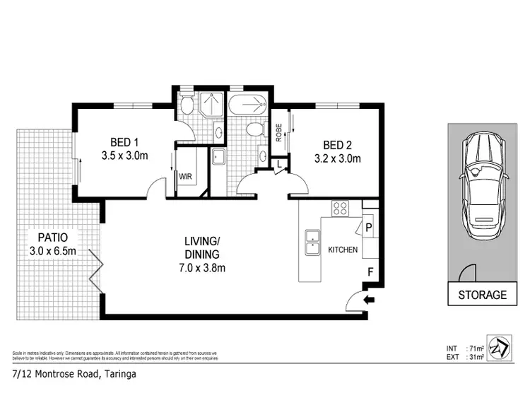 Floorplan of Homely apartment listing, Unit 7/12 Montrose Rd, Taringa QLD 4068