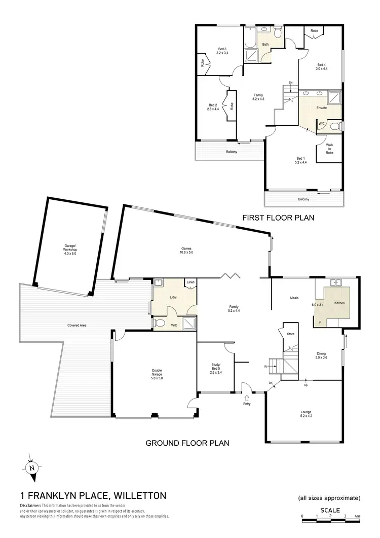 Floorplan of Homely house listing, 1 Franklyn Place, Willetton WA 6155