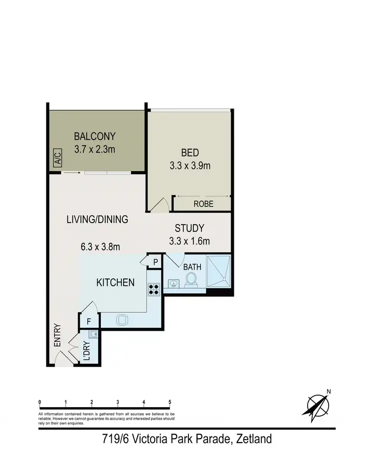 Floorplan of Homely apartment listing, Unit 719/6 Victoria Park Pde, Zetland NSW 2017