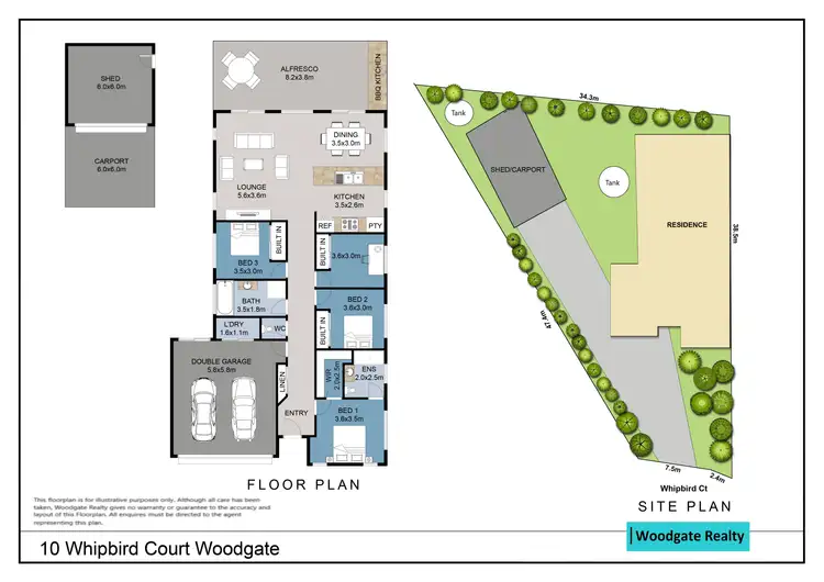 Floorplan of Homely house listing, 10 Whipbird Ct, Woodgate QLD 4660