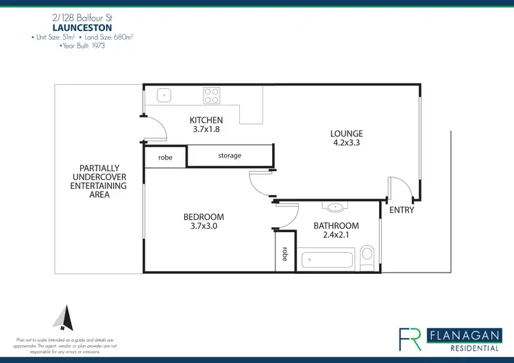 Floorplan of Homely unit listing, Unit 2/128 Balfour St, Launceston TAS 7250