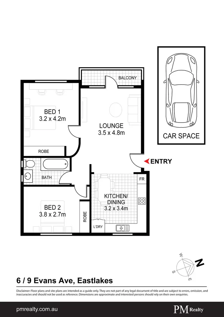 Floorplan of Homely apartment listing, 6/9 Evans Ave, Eastlakes NSW 2018