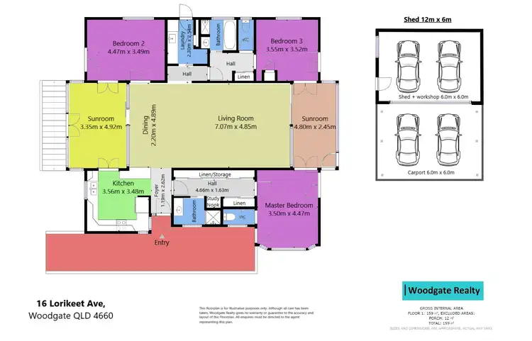 Floorplan of Homely house listing, 16 Lorikeet Ave, Woodgate QLD 4660