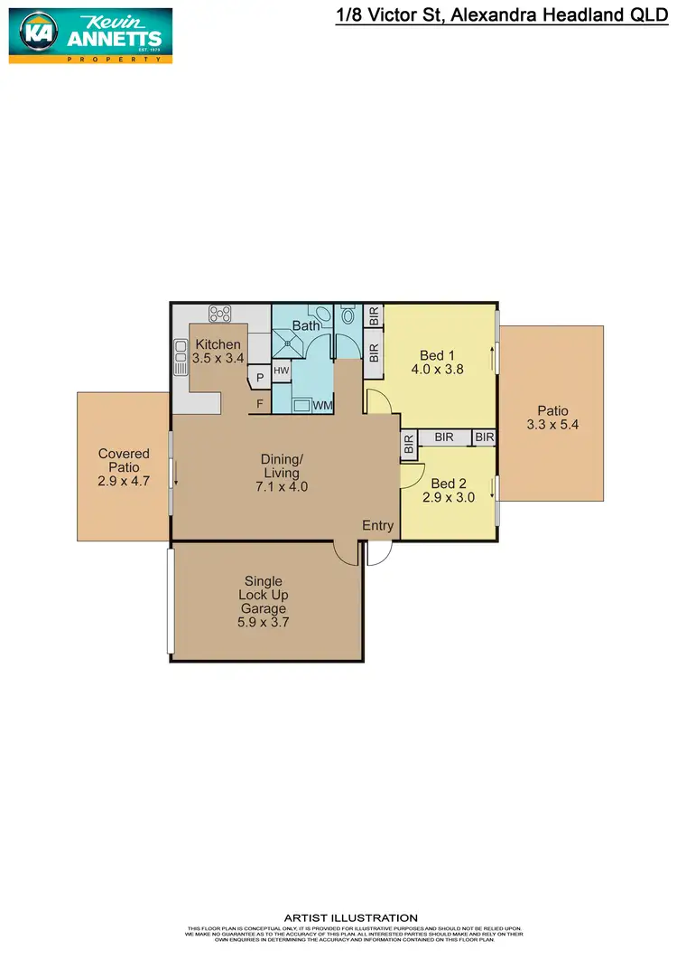 Floorplan of Homely unit listing, Unit 1/8 Victor Street, Alexandra Headland QLD 4572