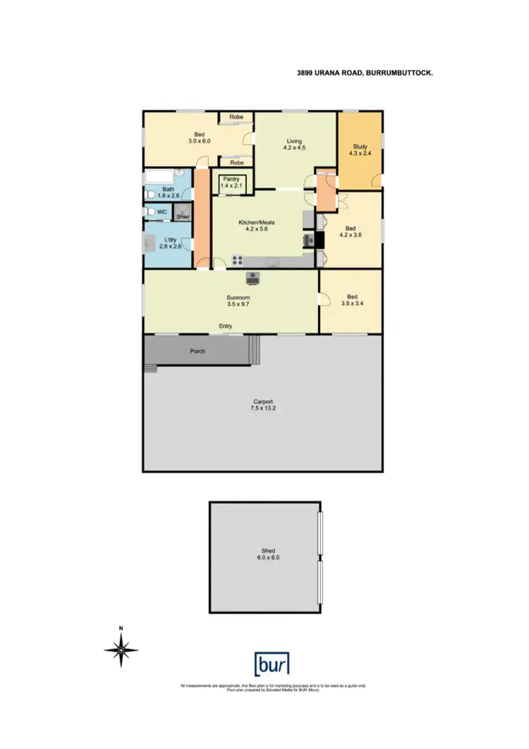 Floorplan of Homely rural property listing, 3899 Urana Rd, Burrumbuttock NSW 2642