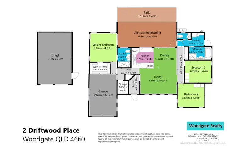 Floorplan of Homely house listing, 2 Driftwood Place, Woodgate QLD 4660