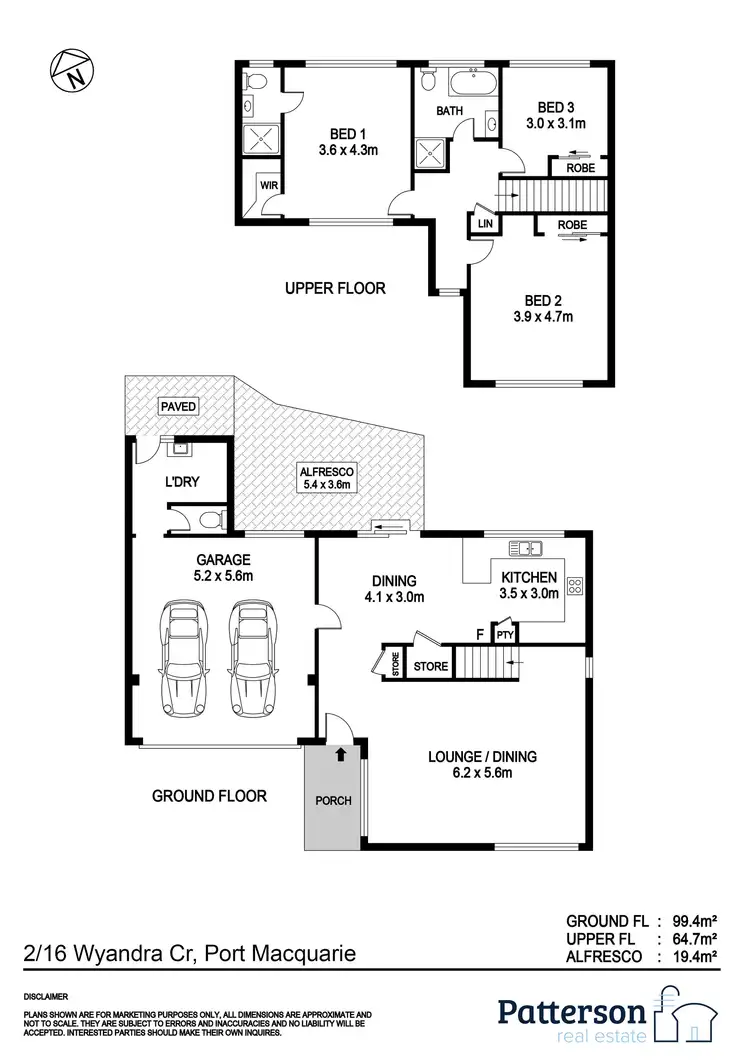 Floorplan of Homely townhouse listing, Unit 2/16 Wyandra Cres, Port Macquarie NSW 2444