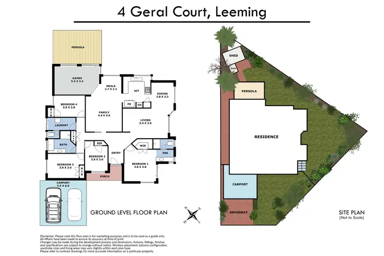 Floorplan of Homely house listing, 4 Geral Court, Leeming WA 6149