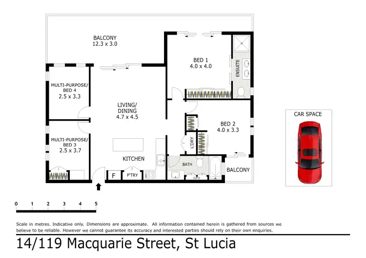 Floorplan of Homely unit listing, 14/119 Macquarie Street, St Lucia QLD 4067