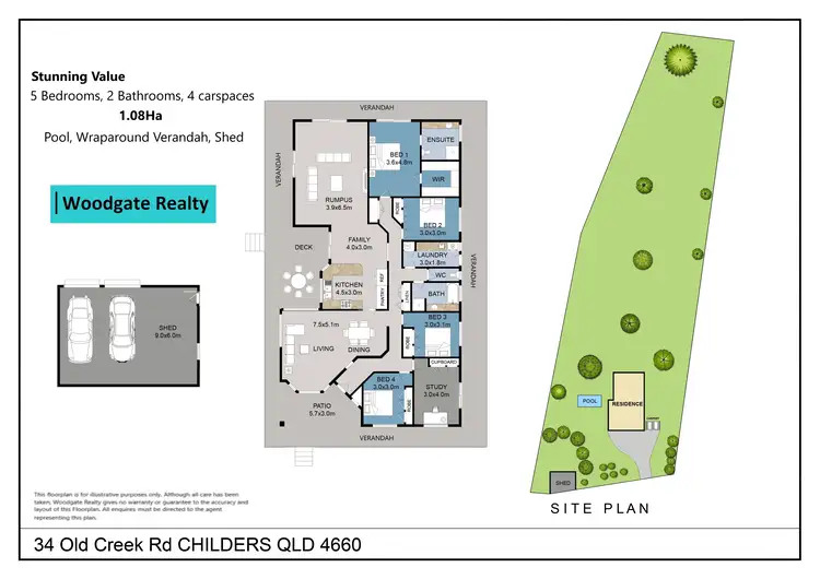 Floorplan of Homely rural property listing, 34 Old Creek Rd, Childers QLD 4660