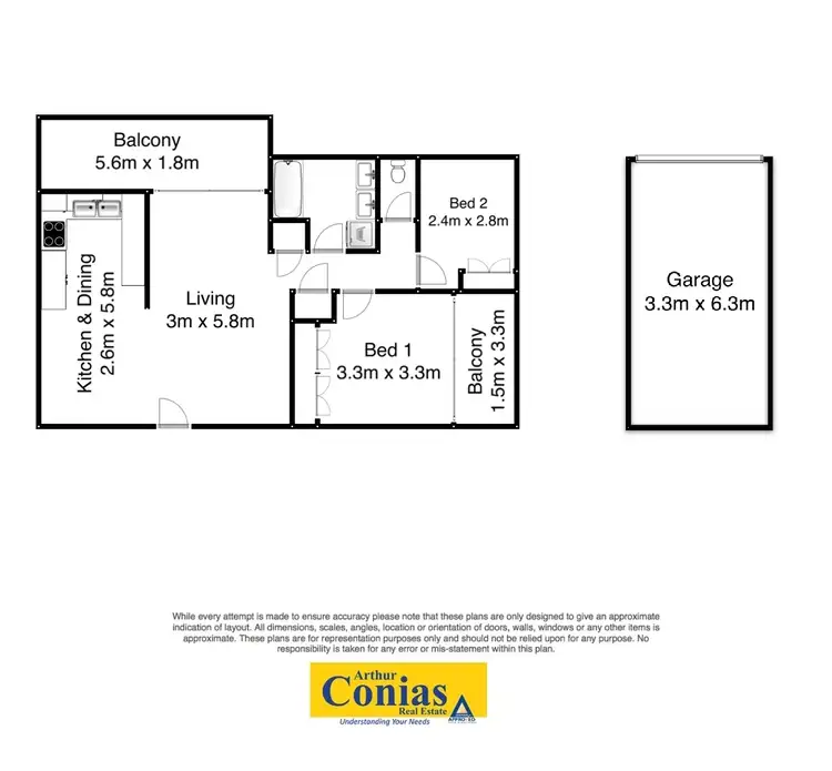 Floorplan of Homely unit listing, Unit 5/392 Moggill Rd, Indooroopilly QLD 4068
