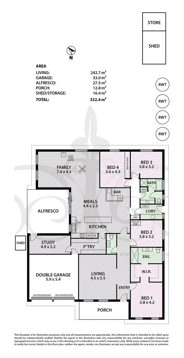 Floorplan of Homely house listing, 4 Greenfield St, Mount Barker SA 5251