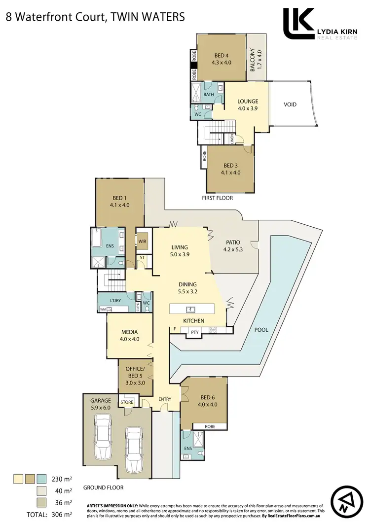 Floorplan of Homely house listing, 8 Waterfront Ct, Twin Waters QLD 4564