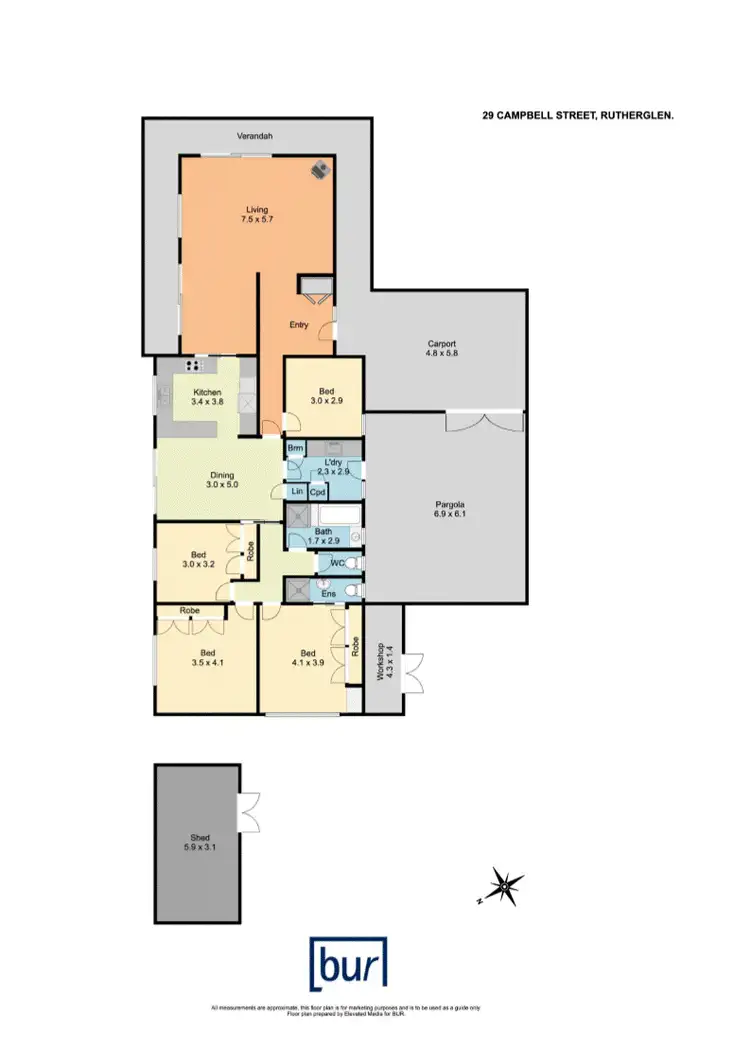 Floorplan of Homely house listing, 29 Campbell St, Rutherglen VIC 3685
