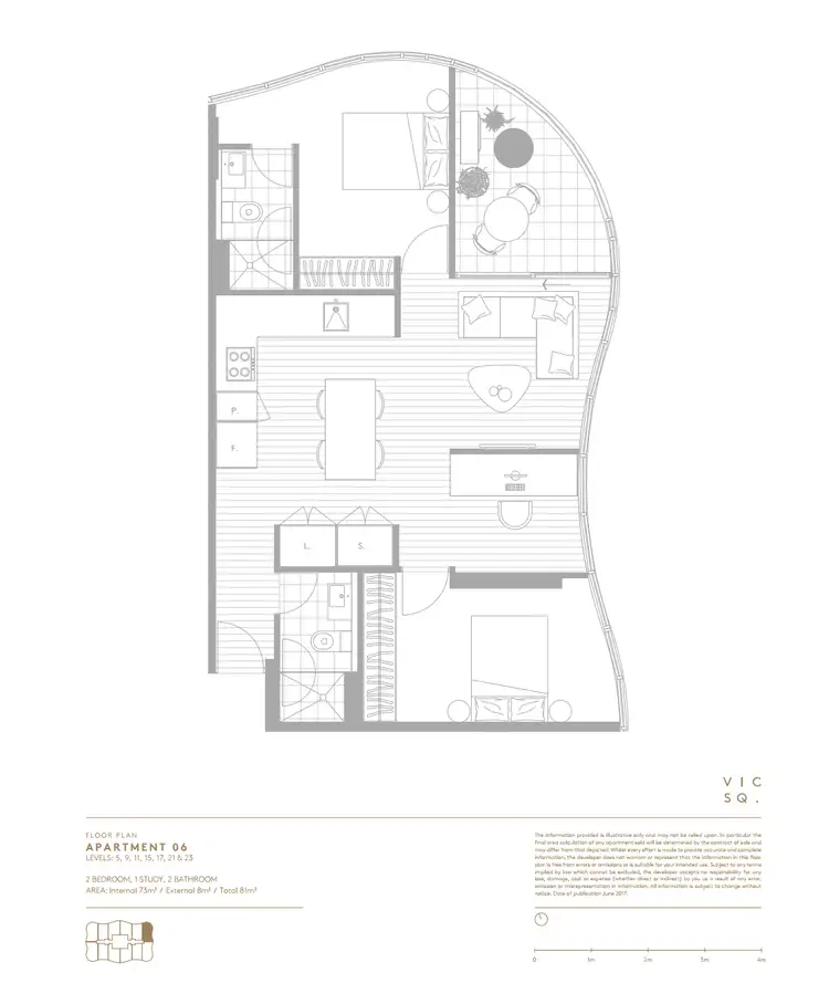 Floorplan of Homely apartment listing, 906/8 Hopkins Street, Footscray VIC 3011