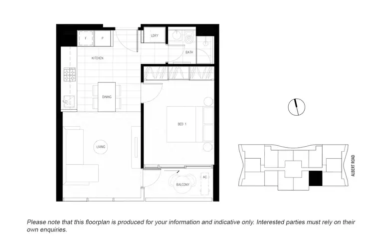 Floorplan of Homely apartment listing, 1113/50 Albert Road, Melbourne VIC 3004