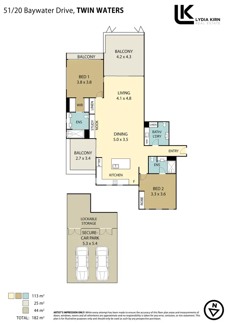 Floorplan of Homely apartment listing, Unit 51/20 Baywater Dr, Twin Waters QLD 4564