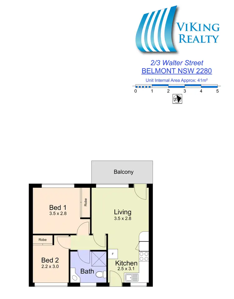Floorplan of Homely unit listing, Unit 2/3 Walter St, Belmont NSW 2280