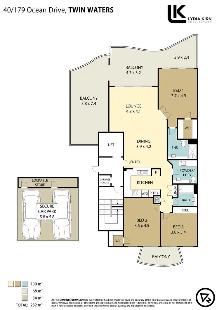 Floorplan of Homely apartment listing, Unit 40/179 Ocean Dr, Twin Waters QLD 4564