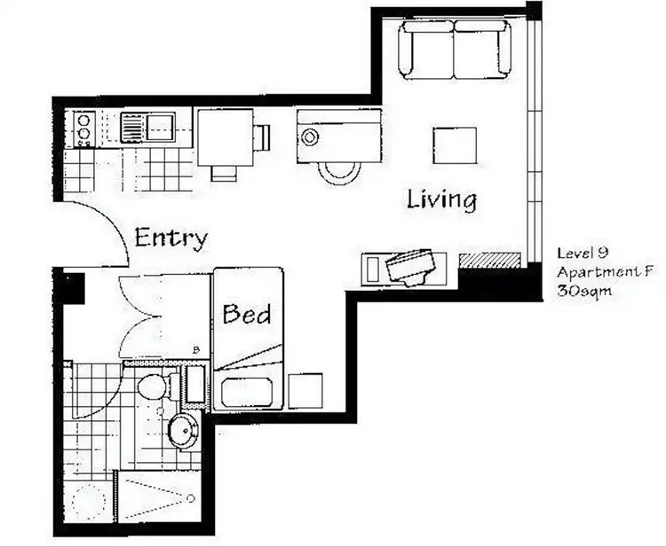 Floorplan of Homely apartment listing, 906/238 Flinders Street, Melbourne VIC 3000