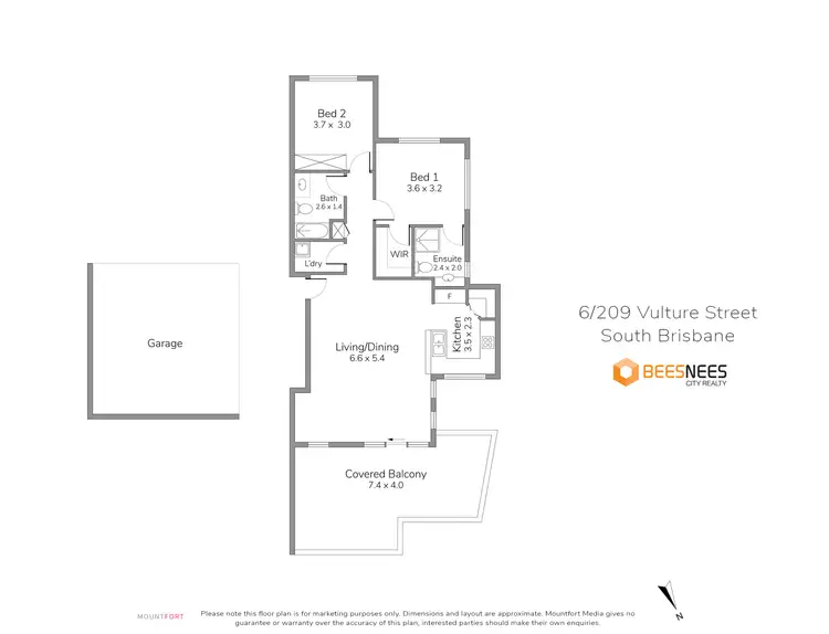 Floorplan of Homely apartment listing, 6/209 Vulture St, South Brisbane QLD 4101