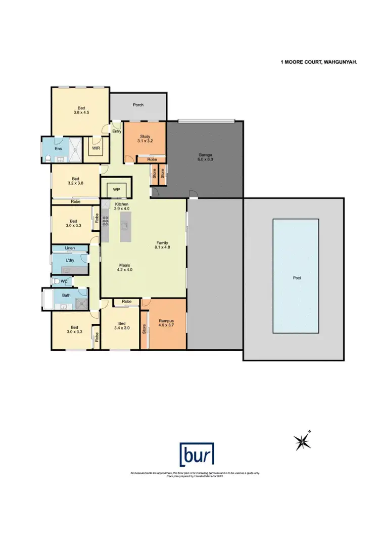 Floorplan of Homely house listing, 1 Moore Ct, Wahgunyah VIC 3687