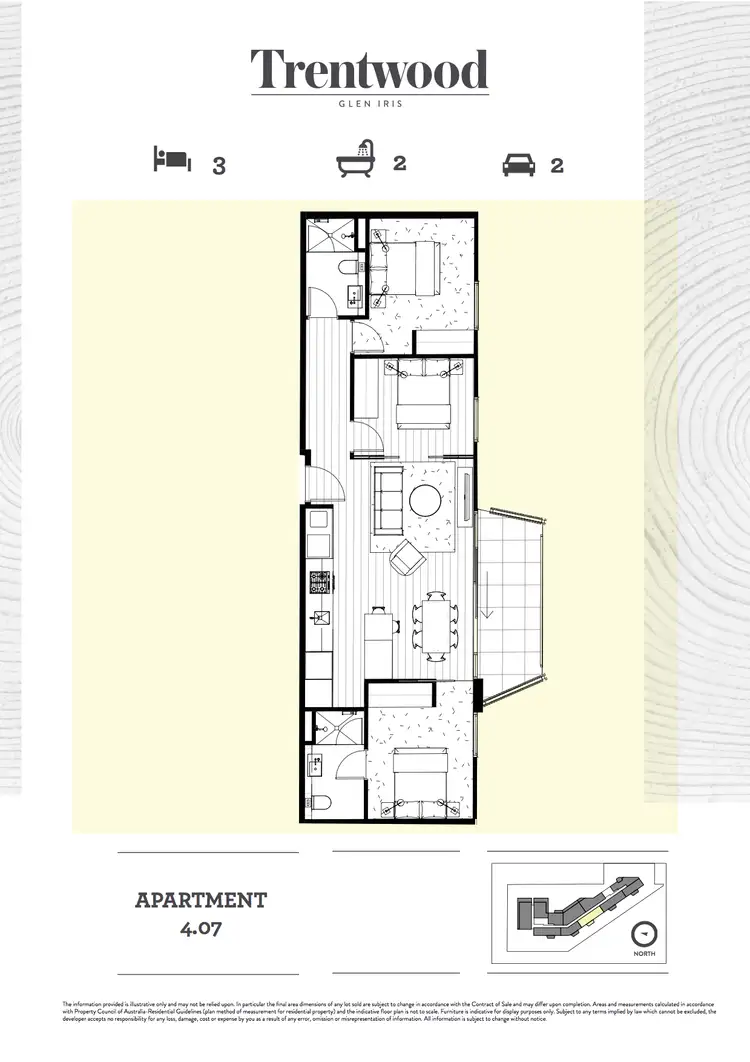 Floorplan of Homely apartment listing, 407/25 Trent St, Glen Iris VIC 3146