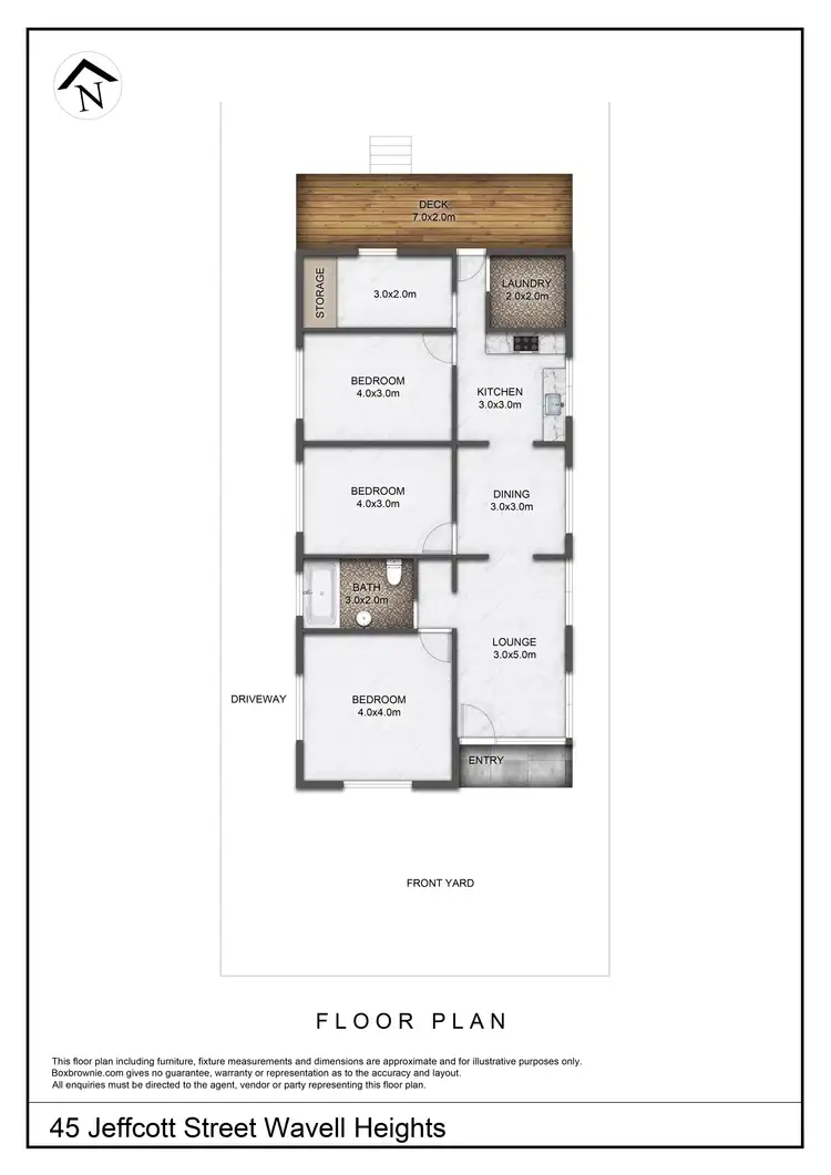 Floorplan of Homely house listing, 45 Jeffcott St, Wavell Heights QLD 4012