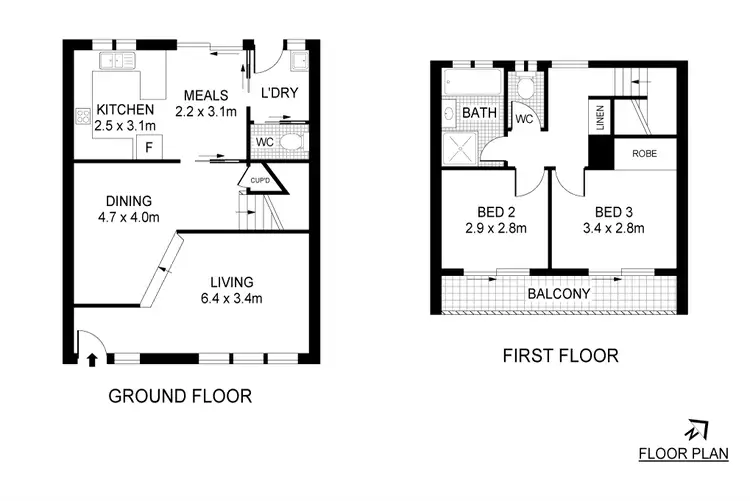 Floorplan of Homely townhouse listing, 2/35 High Street, Queanbeyan East NSW 2620