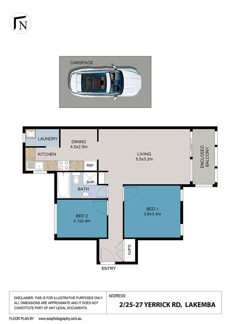 Floorplan of Homely apartment listing, Unit 2/25 Yerrick Rd, Lakemba NSW 2195